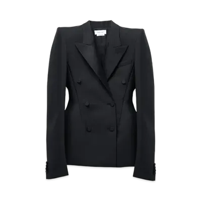 Alexander McQUEEN Stacked Shoulder Double-Breasted Jacket "Black"