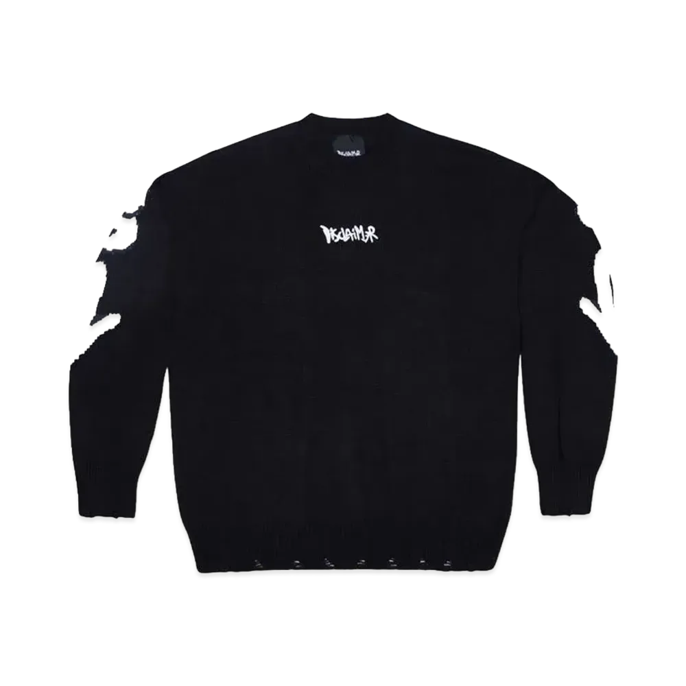 DISCLAIMER MAGLIA UOMO GIROCOLLO IN TRICOT "NERO/ST.BIANCA"