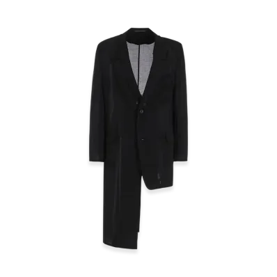 Yohji Yamamoto POUR HOMME 80 Modal Loan Detachable Collar Jacket "Black"