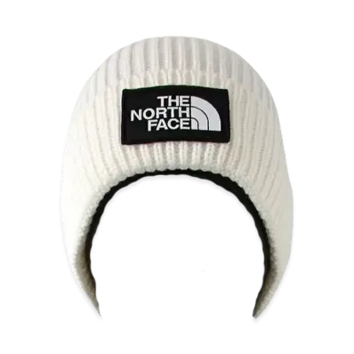 The North Face TNF Logo Box Cuffed Beanie "Gardenia White"