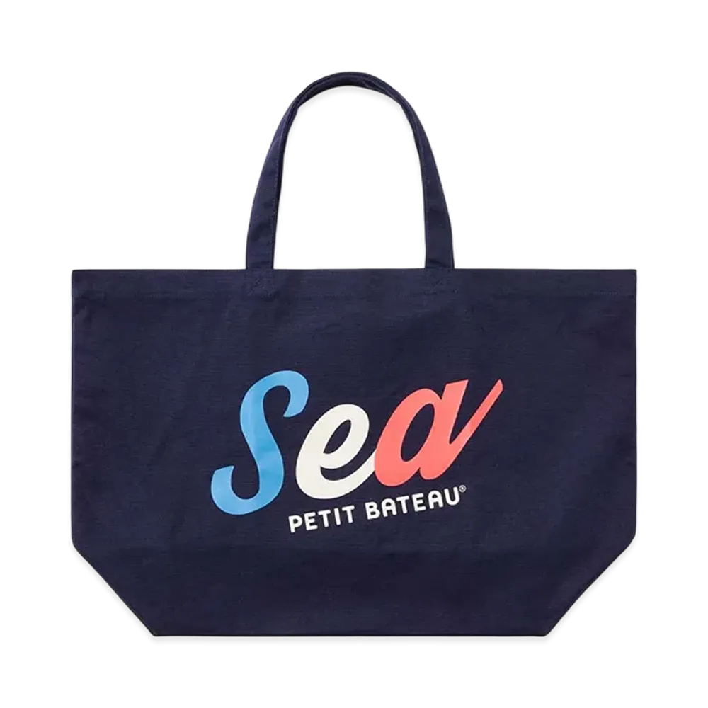 WIND AND SEA x PETIT BATEAU Tote Bag "Navy"