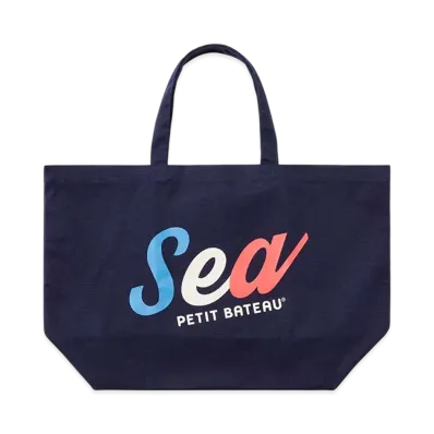 WIND AND SEA x PETIT BATEAU Tote Bag "Navy"
