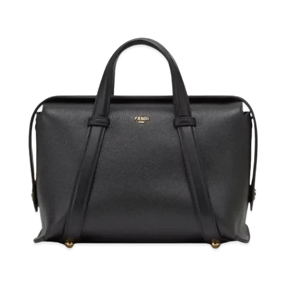 FENDI Boston 365 Leather Bag "Black"
