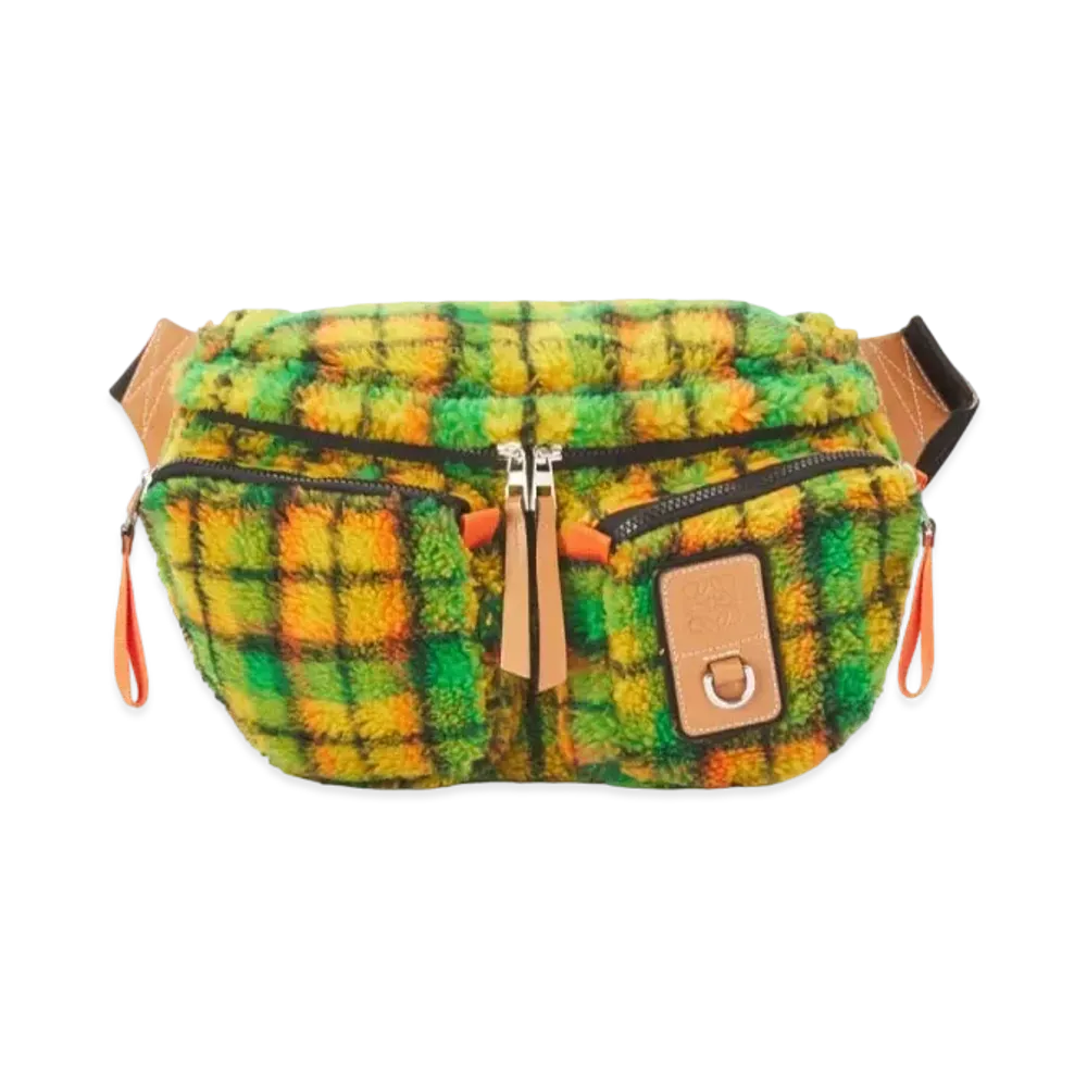 LOEWE Large Bumbag In Recycled Textile "Green / Multicolor"
