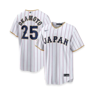 Nike 2026WBC World Baseball Classic Kazuma Okamoto Japan Baseball Home Stadium Jersey "White"
