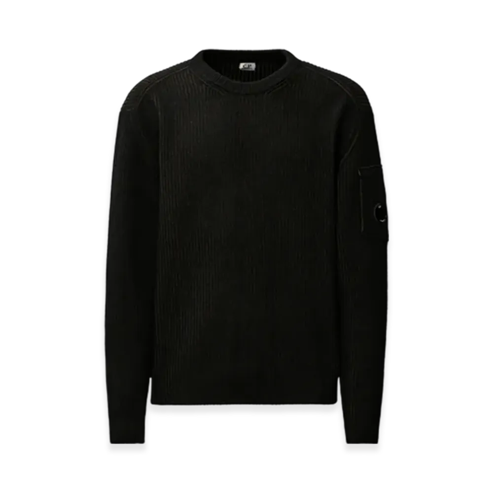 C.P. Company Fleece Knit Crewneck Lens Sweater "Capers Green"