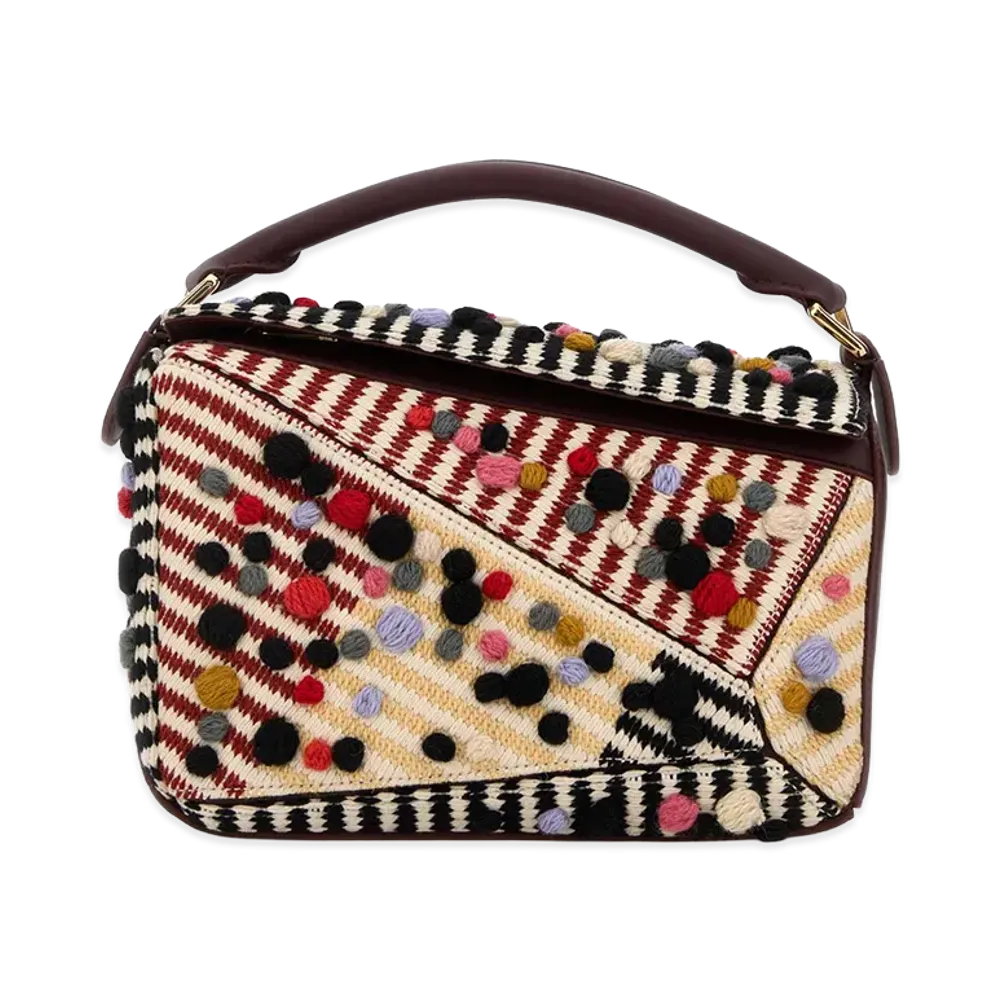LOEWE Women's Fabric Small Puzzle X Josef And Anni Albers Handbag "Multicolor"