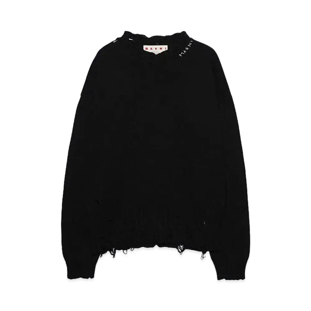 MARNI CREW NECK L/S SWEATER "BLACK"