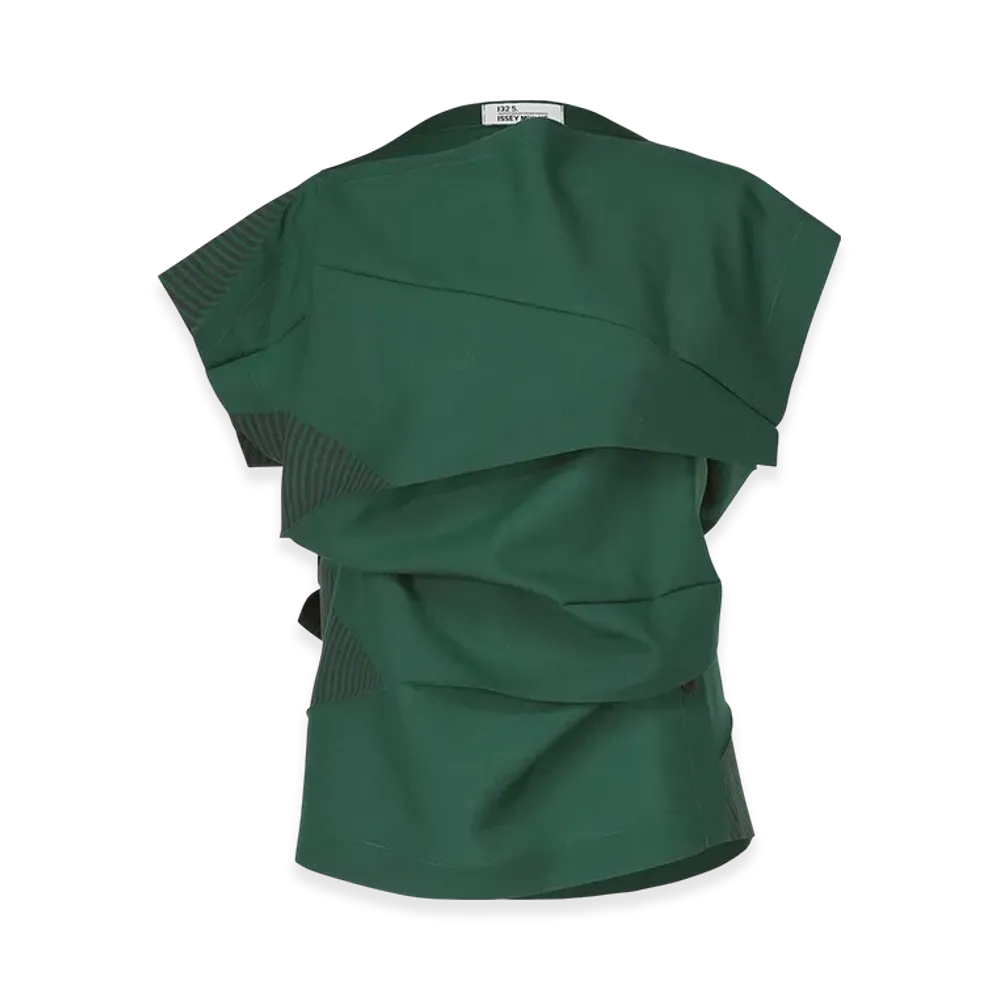 132 5. ISSEY MIYAKE Fold Ramie Print "Viridian"