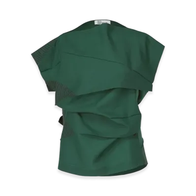 132 5. ISSEY MIYAKE Fold Ramie Print "Viridian"