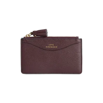 Anya Hindmarch Peeping Eyes Zipped Card Case "Burbundy"