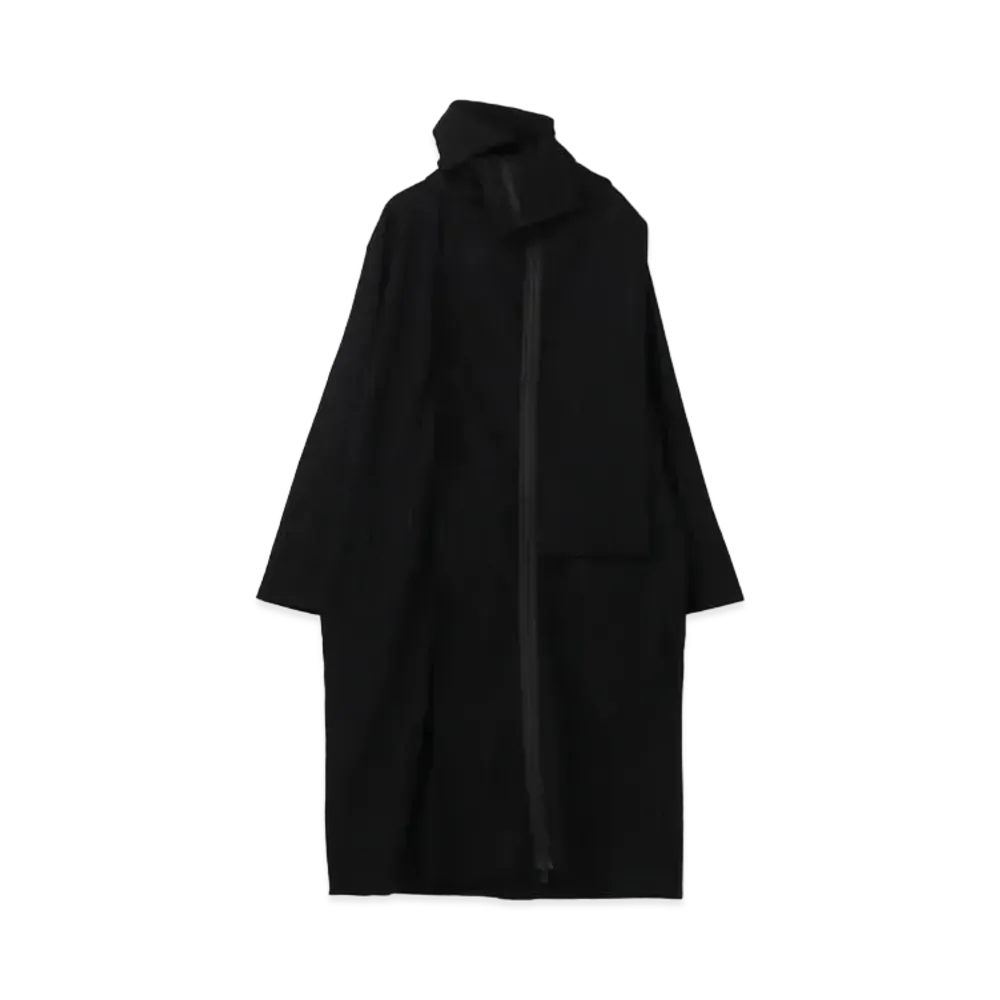 Yohji Yamamoto Pour Homme WOOL RING SOFT COMPRESSION ZIP LONG COAT "Black"