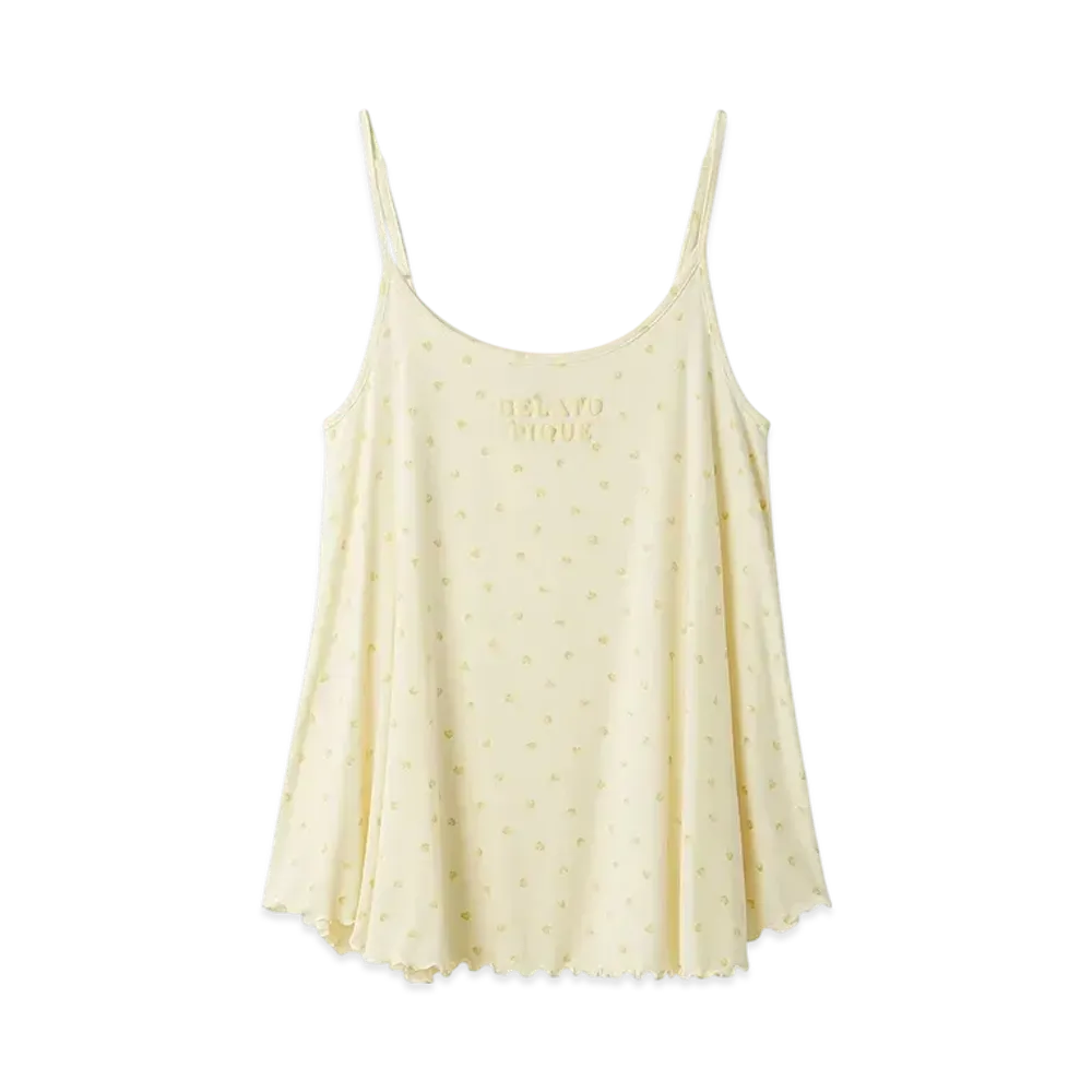 GELATO PIQUE Cool Touch Sensation Heart Pattern Camisole "Yellow"