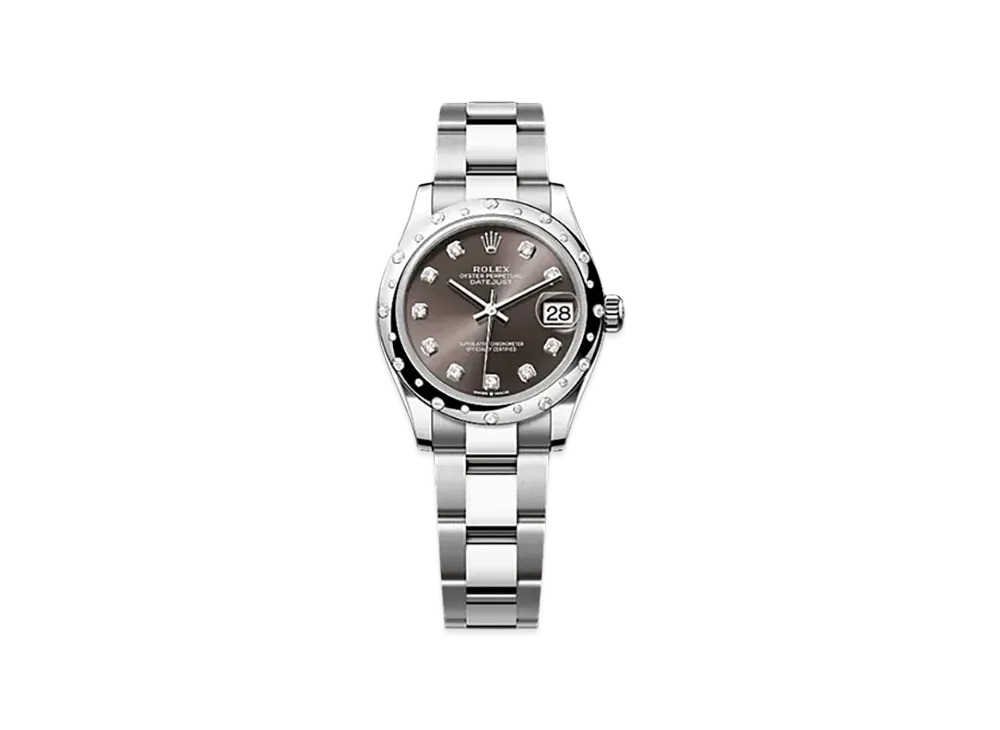 ROLEX Datejust 31mm Oystersteel & White Gold Diamond 278344RBR "Dark Grey"