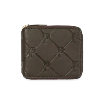 PALACE Pal-M-Gram Leather Zip Wallet "Brown"