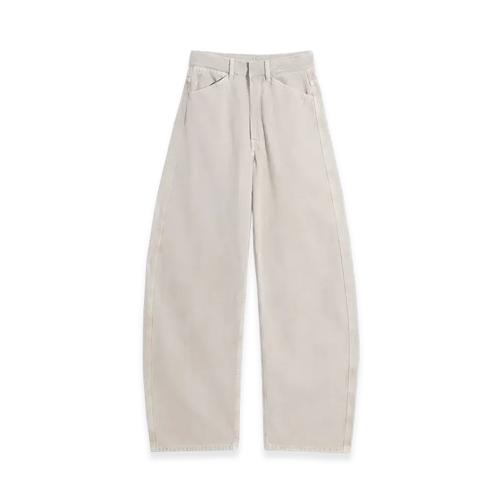 LEMAIRE Women's Broken Twill High Waisted Curved Pants "Moonstone"