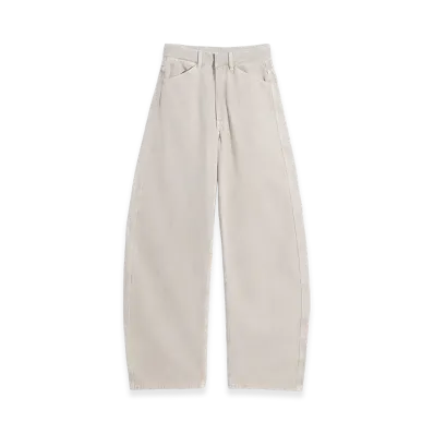 LEMAIRE Women's Broken Twill High Waisted Curved Pants "Moonstone"