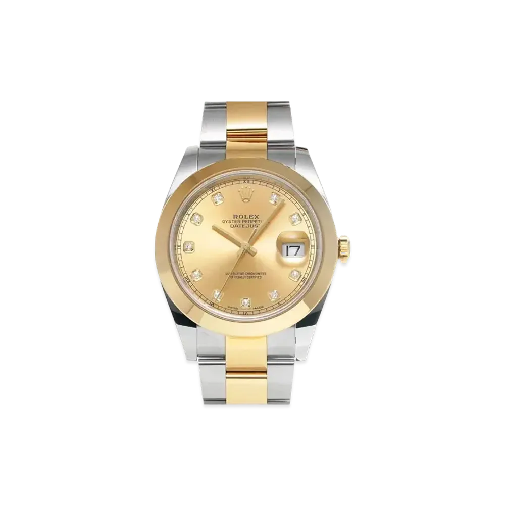 ROLEX Datejust 41 Oyster 41mm 10P Diamonds "Champagne/Oyster Steel/Yellow Gold"