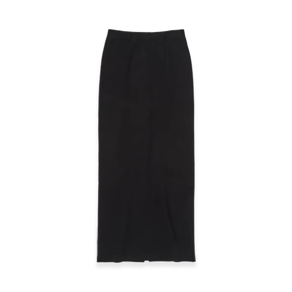 AURALEE Cotton Silk Stretch Double Face Knit Skirt "Black"