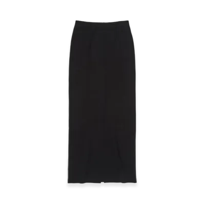 AURALEE Cotton Silk Stretch Double Face Knit Skirt "Black"