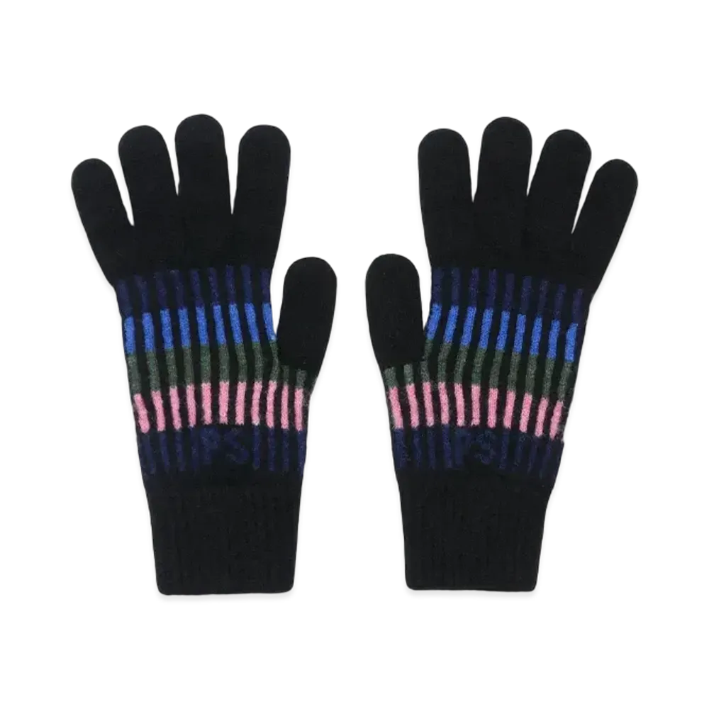 Paul Smith Logo-Jacquard Knit Gloves "Black"