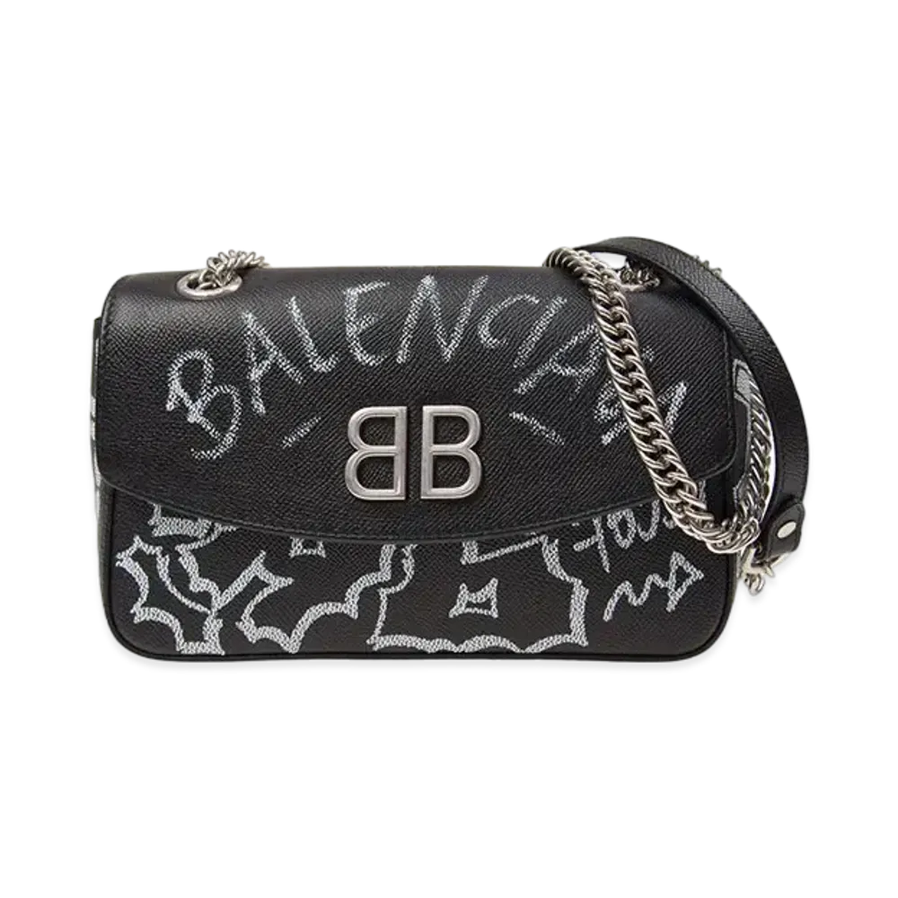 BALENCIAGA Leather Shoulder Bag "Black"