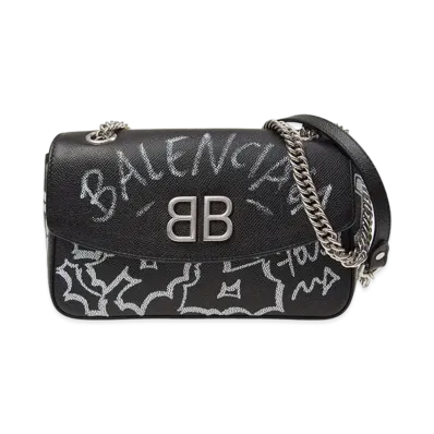 BALENCIAGA Leather Shoulder Bag "Black"