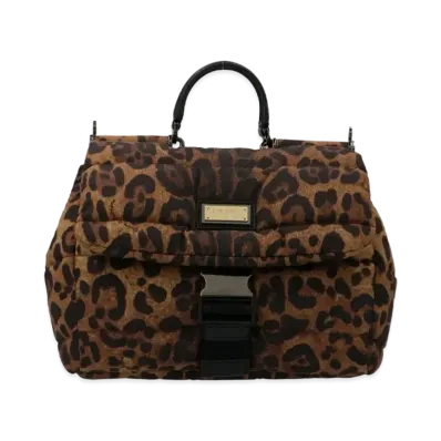 Dolce&Gabbana Sicily Crossbody Bag Quilted Nylon Leopard Print "Leopard"