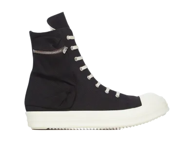 Rick Owens DRKSHDW SS26 Temple Cargo Sneaks "Black/Milk/Overdyed Denim"