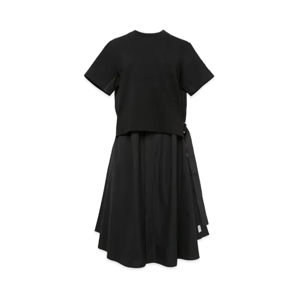 sacai Thomas Mason Cotton Poplin x Cotton Jersey Dress "Black"