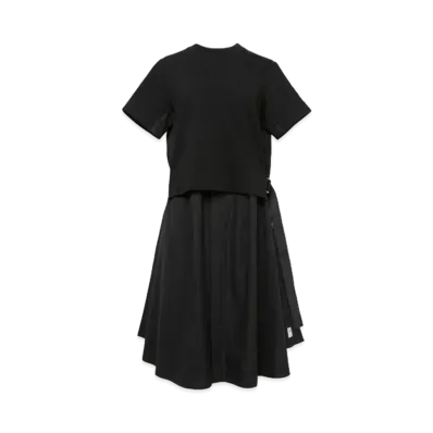 sacai Thomas Mason Cotton Poplin x Cotton Jersey Dress "Black"