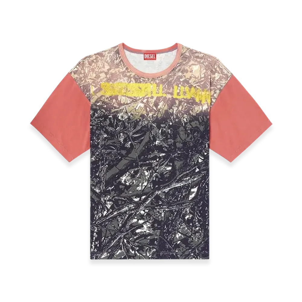 Diesel T-Boxt-Camou T-Shirt With Glitch Camo Print "Black Green"