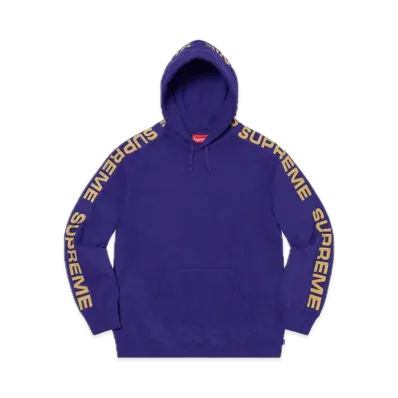 Supreme Metallic Rib Hooded Sweatshirt "Dark Royal"