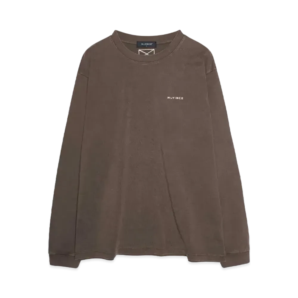 MLVINCE CLASSIC LOGO L/S TEE "DYED BROWN"