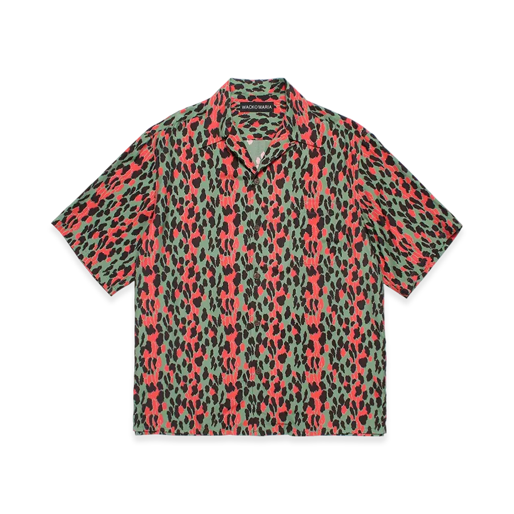 WACKO MARIA Leopard Hawaiian Shirt "Green"