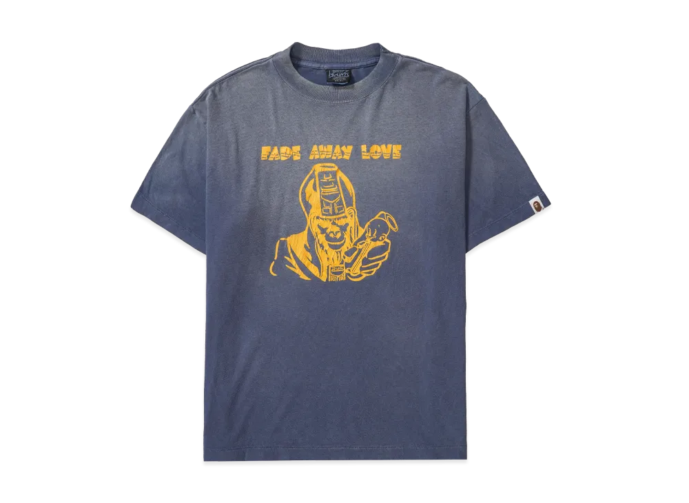 SAINT Mxxxxxx x A BATHING APE SS T-Shirt Fade Away LV "Navy"