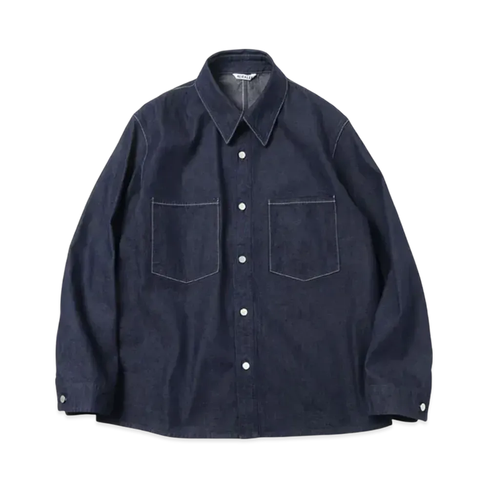 AURALEE Hard Twist Light Denim "Indigo"