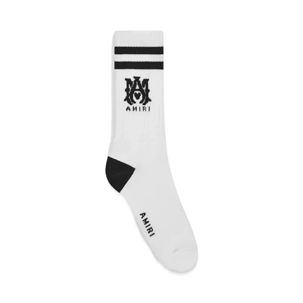 AMIRI MA Core Logo Socks "White/Black"