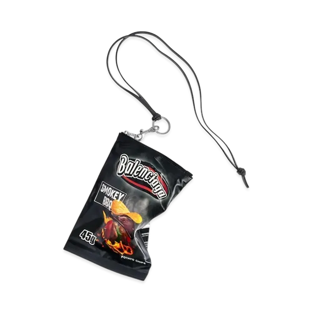 BALENCIAGA Chips Phone Holder Pouch "Black"