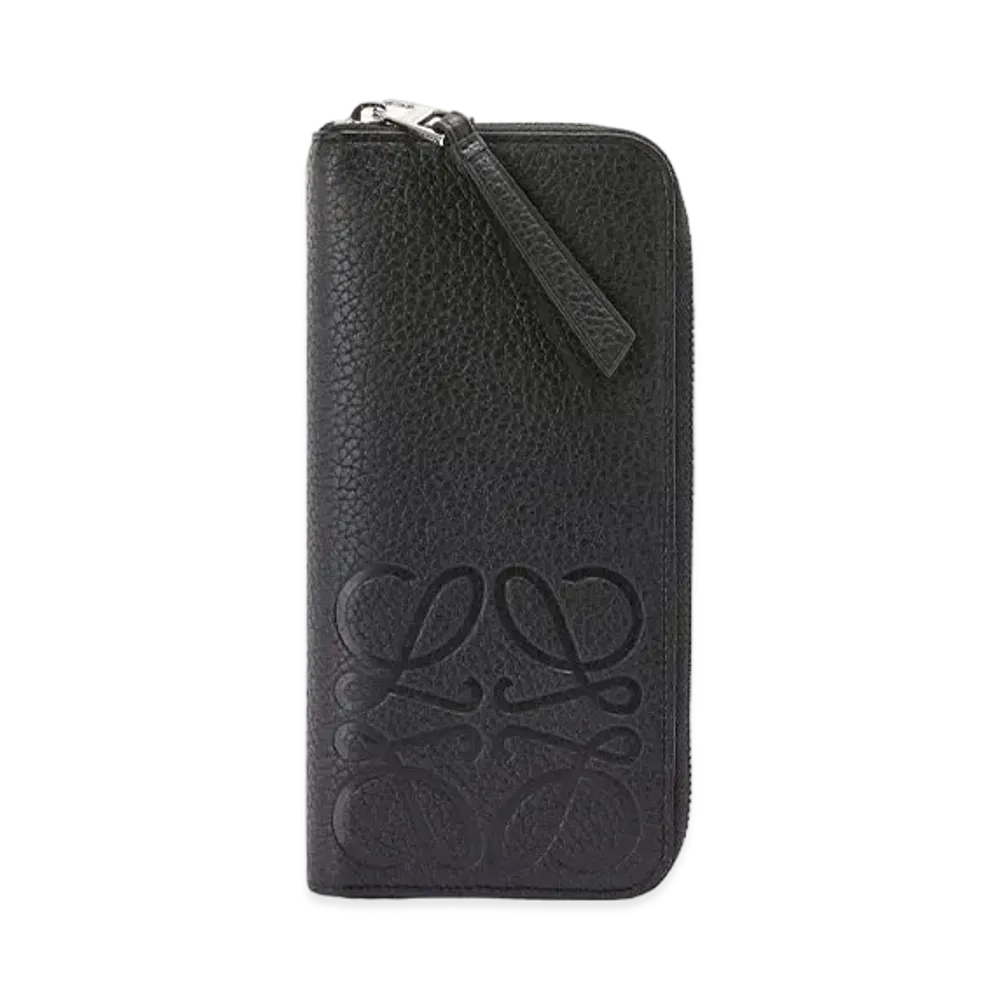 LOEWE Brand Open Wallet in Grained Calfskin "Black"