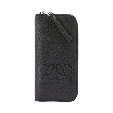 LOEWE Brand Open Wallet in Grained Calfskin "Black"
