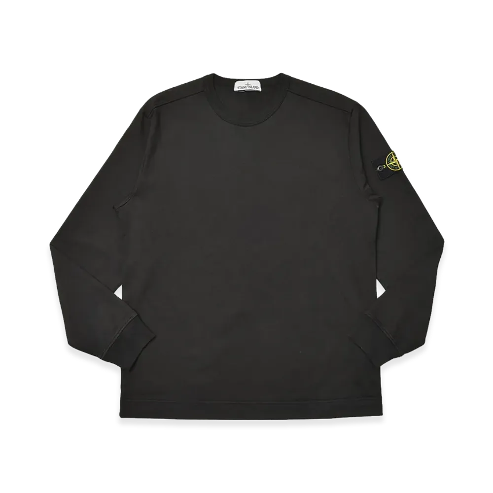 Stone Island Heavyweight Cotton Crewneck L/S Tee "Black"