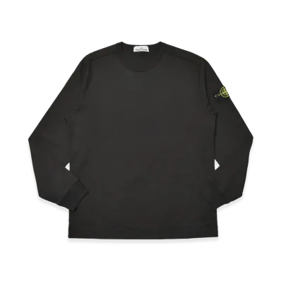 Stone Island Heavyweight Cotton Crewneck L/S Tee "Black"