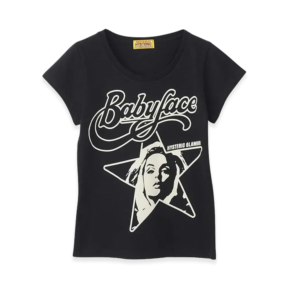 HYSTERIC GLAMOUR Women's Hysteric Babyface Star T-Shirt "Black"