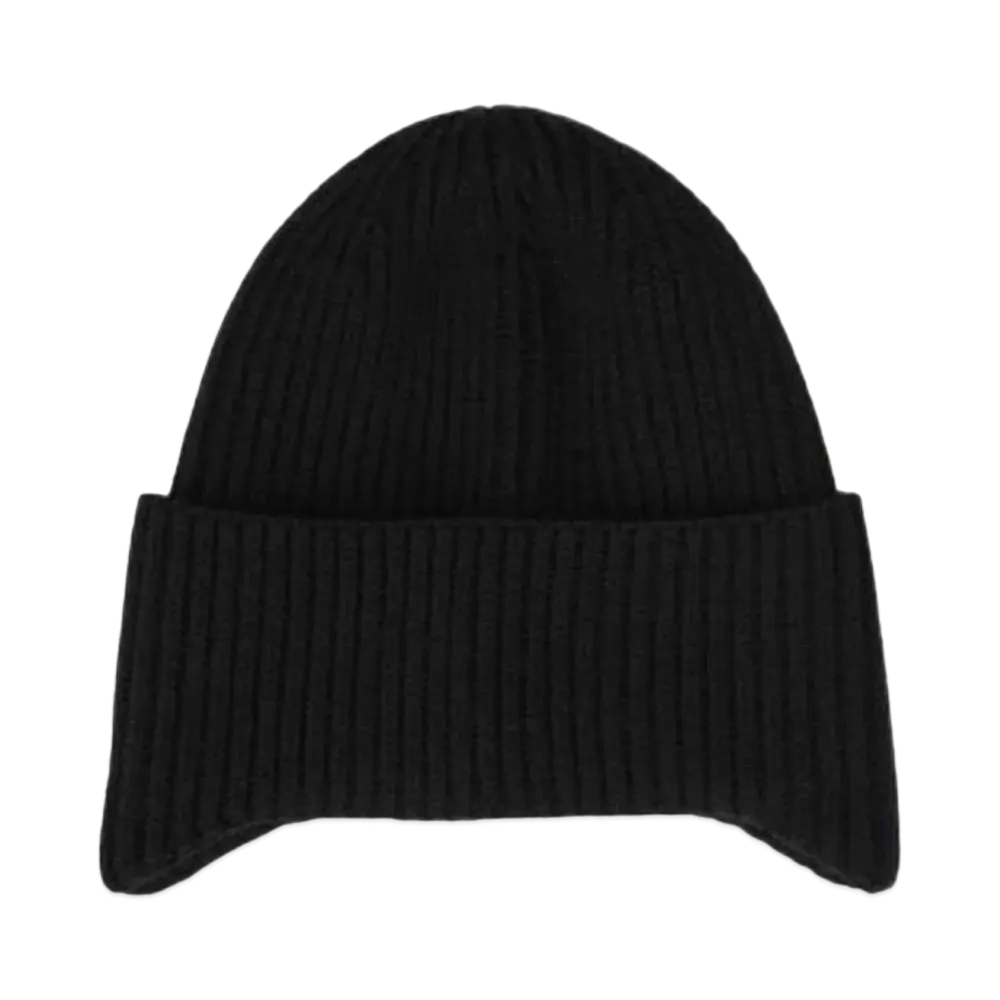 Alexander Wang Logo Stretch Rib Wool Earmuffs Beanie "Black"