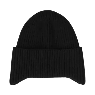 Alexander Wang Logo Stretch Rib Wool Earmuffs Beanie "Black"