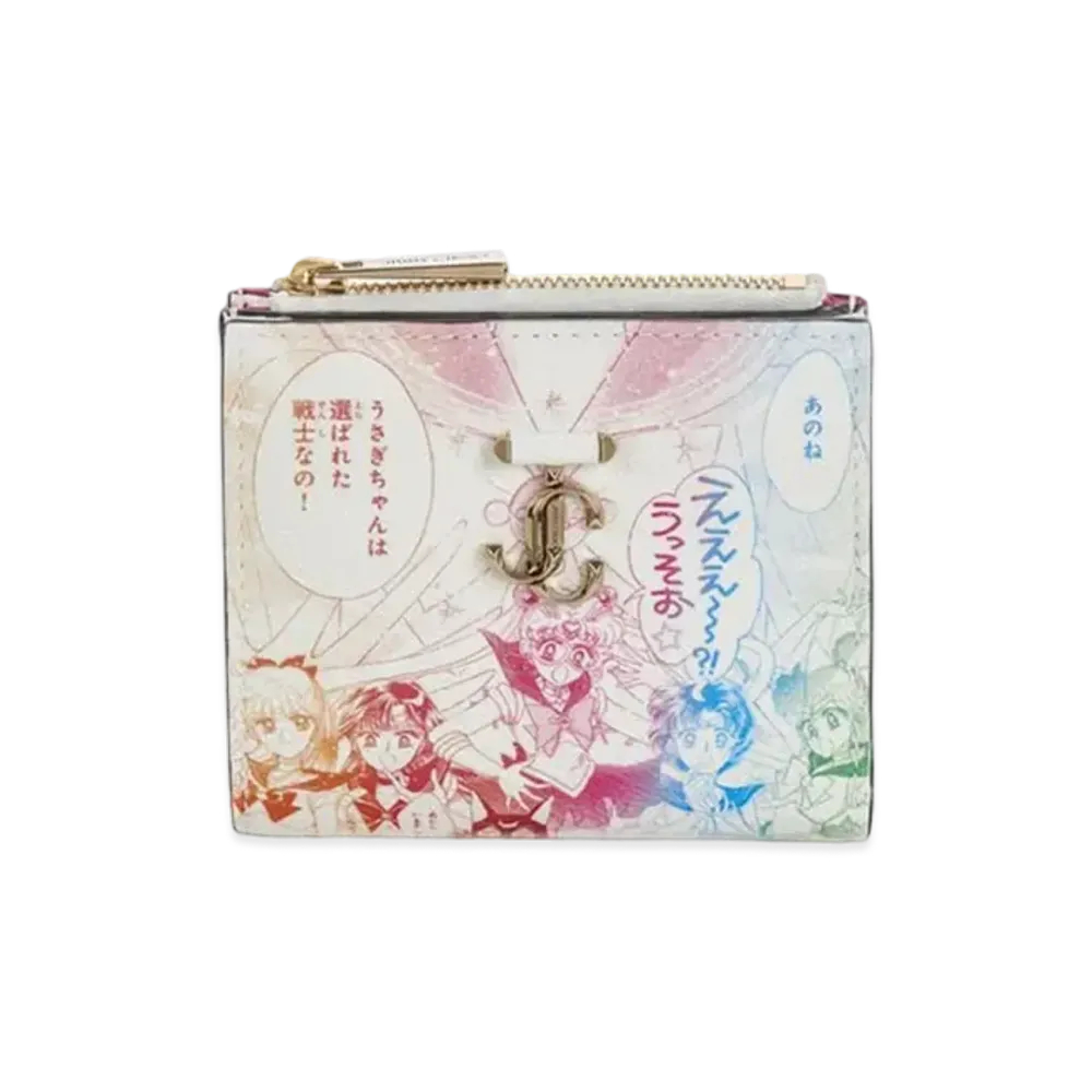 Jimmy Choo x Pretty Guardian Sailor Moon Sailor Guardians Hanni Wallet Manga Printed PU Leather "Rainbow"