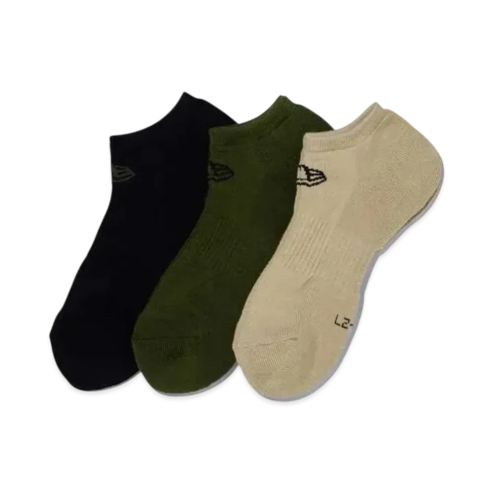 NEW ERA Socks Short 3 Pair Military Pack "Black/Olive/Khaki"