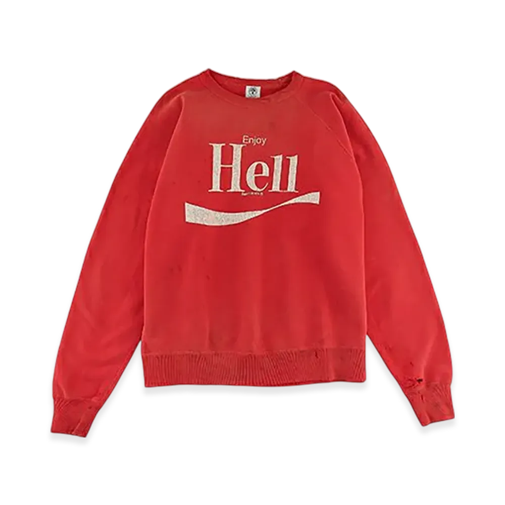 Saint Mxxxxxx Raglan Sweat Shirt Enjoy Hell "Red"