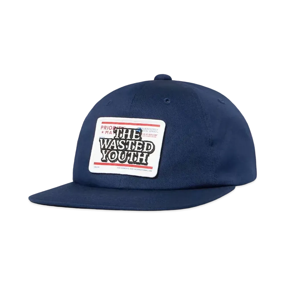 BlackEyePatch x Wasted Youth PRIORITY LABEL 6PANEL CAP "Navy" / VERDY